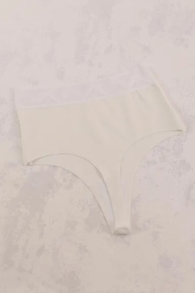Beyaz Dantel İşlemeli Kadın Külot 416058