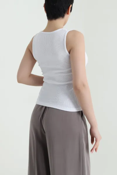 Beyaz Dantelli Fitilli Kadın Bluz 459297