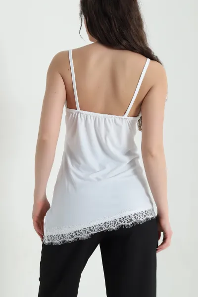 Beyaz Dantelli Sandy Kadın Bluz 454519