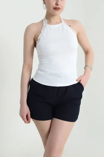 Beyaz Dantelli Sandy Kadın Bluz 462089