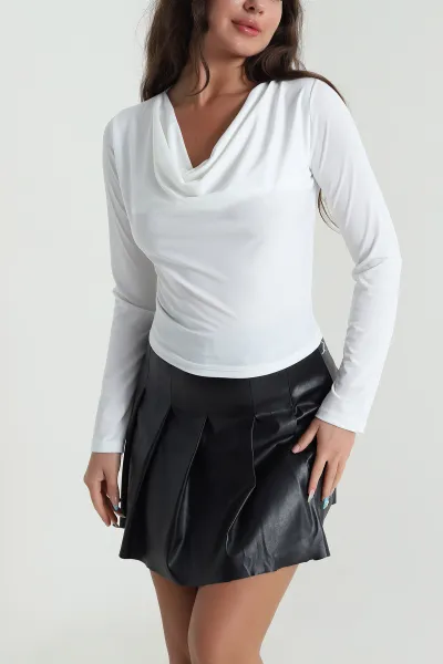 Beyaz Degaje Yaka Sandy Kadın Bluz 484328