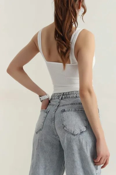 Beyaz Destekli Kalın Askılı Kadın Büstiyer 411503