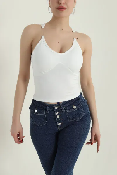 Beyaz Destekli Scuba Kadın Büstiyer 428364
