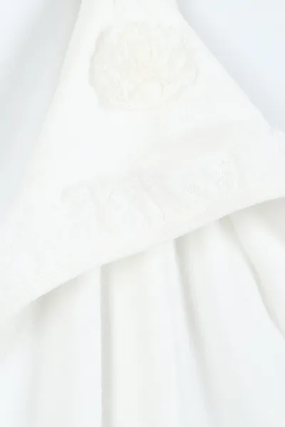 Beyaz (En:78 cm Boy:87 cm) Fisto Nakışlı Bebek Havlu Takım 375873