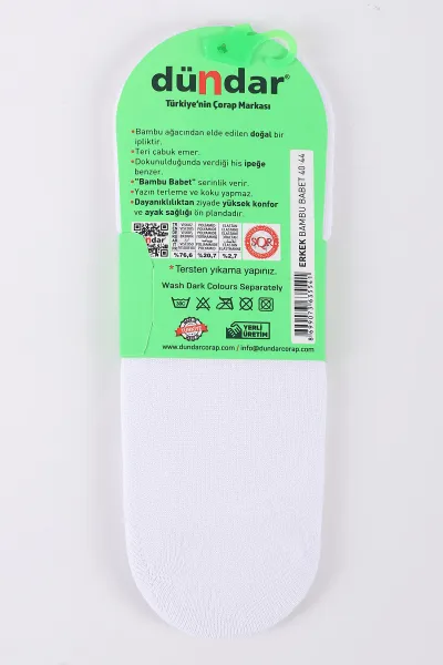 Beyaz Erkek Bambu Babet Çorap (40-44) 422679