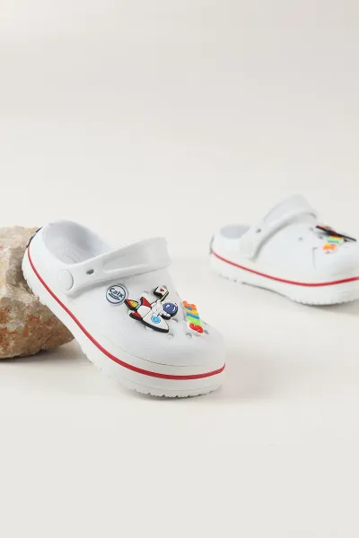Beyaz Figürlü Kız Çocuk Sandalet 462433