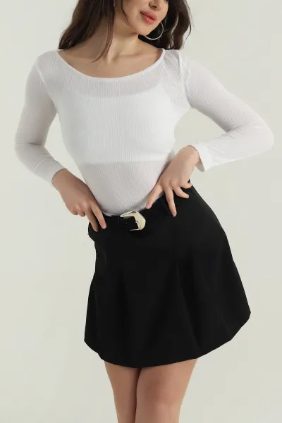Beyaz Fitilli Transparan Kadın Bluz 428413