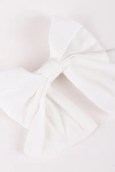 Beyaz Fiyonk Model Poplin Kumaş Otomatik Toka 450151