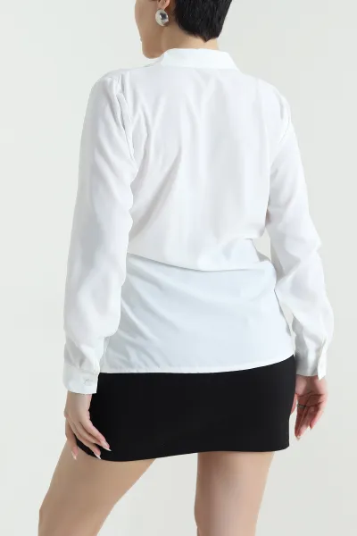Beyaz Fularlı Kadın Jesica Bluz 443567