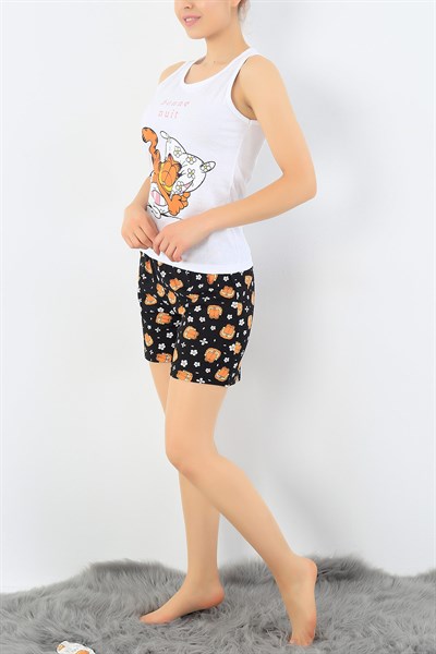 Beyaz Garfield Baskılı Pijama Takımı 32746