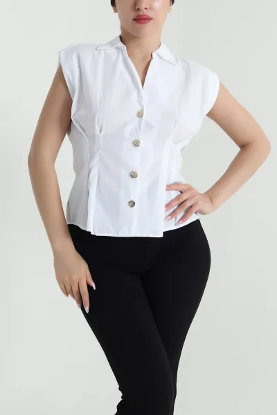 beyaz-gold-dugmeli-poplin-kadin-yelek-465406