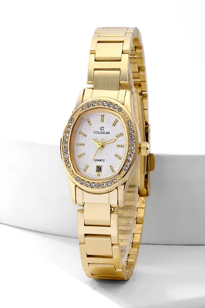 Beyaz Gold Takvimli  Kadın Saat 476774