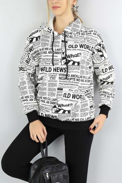 Beyaz İçi şardonlu Bayan Sweat 53425