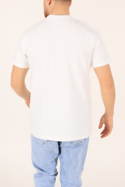 Beyaz İki İp Oversize Erkek Tişört 163559