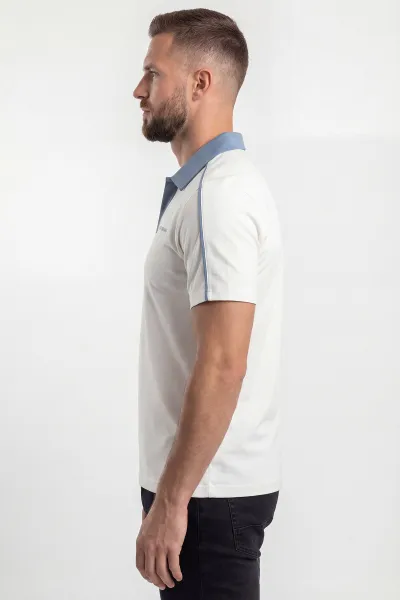 Beyaz İki İp Polo Yaka Erkek Tişört 435188