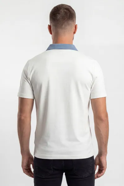 Beyaz İki İp Polo Yaka Erkek Tişört 435188