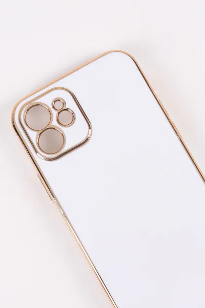 Beyaz İphone 12 Uyumlu Kamera Korumalı Tpu Silikon Telefon Kılıfı 467037