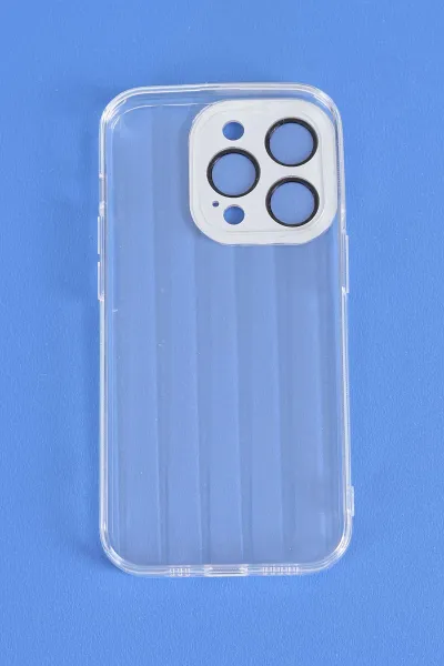 Beyaz İphone 14 Pro Uyumlu Pat Serisi Modern Ve Koruyucu Tasarımlı Şeffaf Yumuşak Silikon Telefon Kılıfı 344379