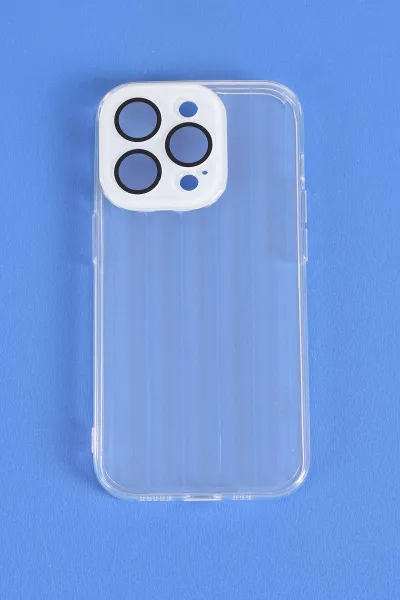 Beyaz İphone 14 Pro Uyumlu Pat Serisi Modern Ve Koruyucu Tasarımlı Şeffaf Yumuşak Silikon Telefon Kılıfı 344379