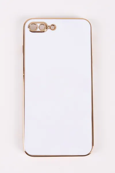 Beyaz İphone 8 Plus Uyumlu Kamera Korumalı Tpu Silikon Telefon Kılıfı 467027