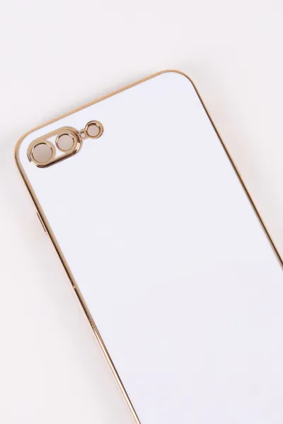 Beyaz İphone 8 Plus Uyumlu Kamera Korumalı Tpu Silikon Telefon Kılıfı 467027