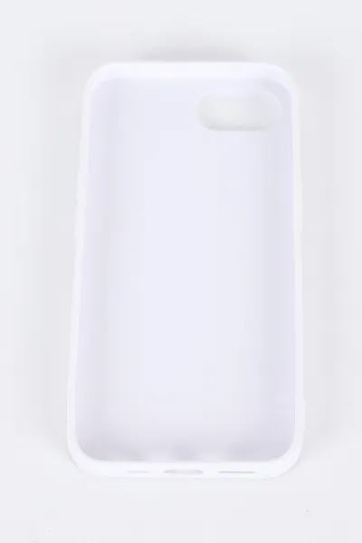 Beyaz İPhone SE4 16E Uyumlu Bow Serisi Taşlı Sert Slikon Telefon Kılıfı 396961