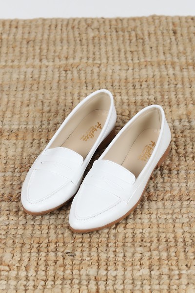 Beyaz Kadın Babet Ayakkabı 96683