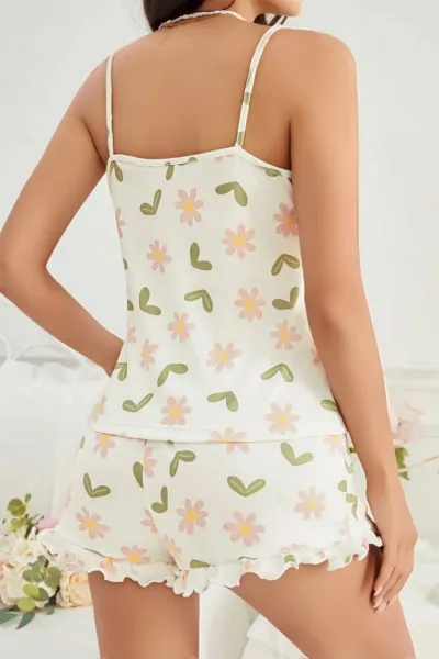 Beyaz Kadın Şortlu Pijama Takımı 476817