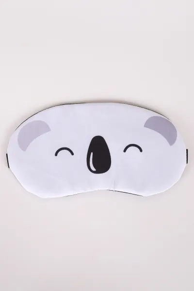Beyaz Koala Yüzü Baskılı Göz&Uyku Bandı 479199