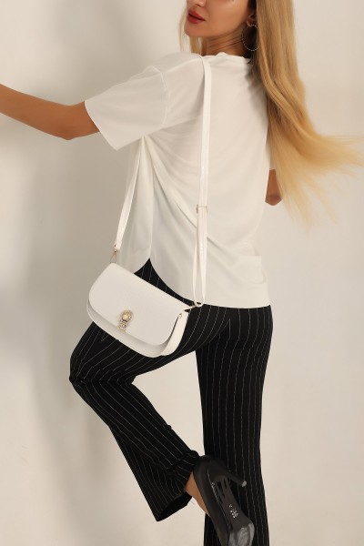 Beyaz Lazer Kesim Sandy Bluz 195004