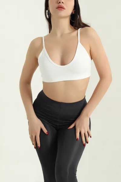 Beyaz Likralı Crop Büstiyer 337110
