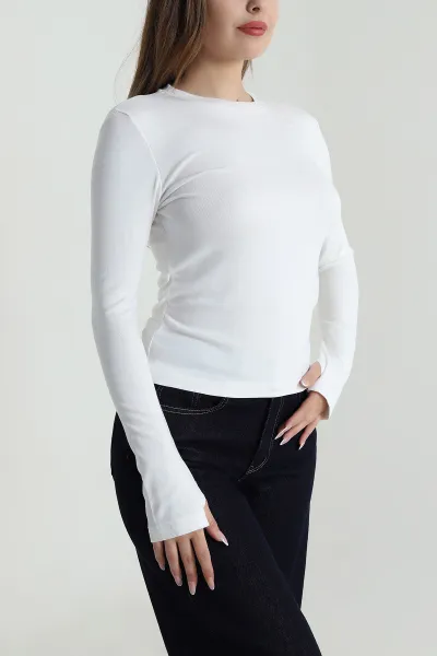 Beyaz Lİkralı Kadın Body Bluz 488410