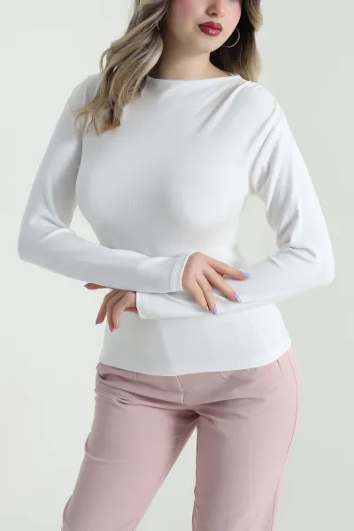 Beyaz Lİkralı Kadın Body Bluz 493607