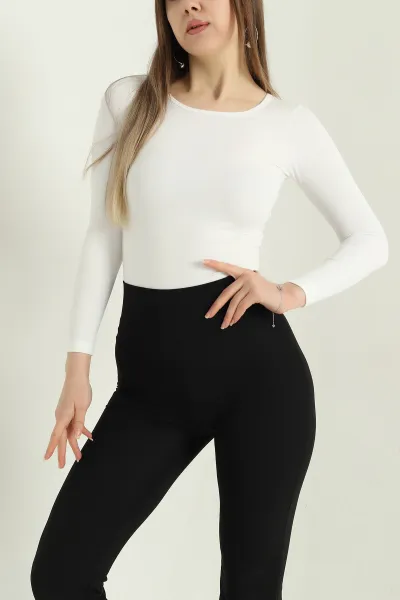 Beyaz Likralı Sandy Zıbın Bluz 337089