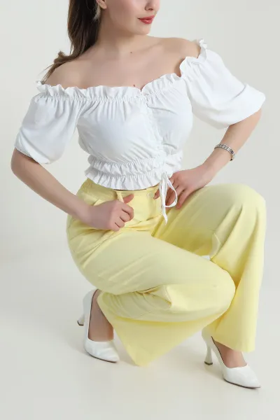 Beyaz Madonna Yaka Jesica Kadın Bluz 459126