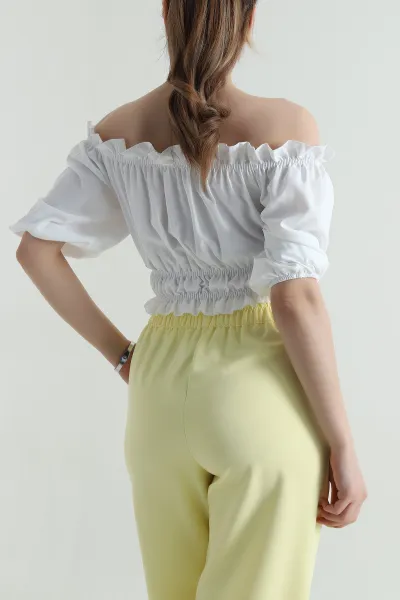 Beyaz Madonna Yaka Jesica Kadın Bluz 459126