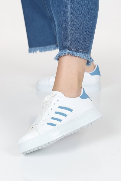 Beyaz Mavi Spor Ayakkabı 116621