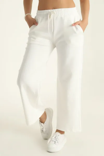 Beyaz Modal Palazzo Bayan Alt 292858
