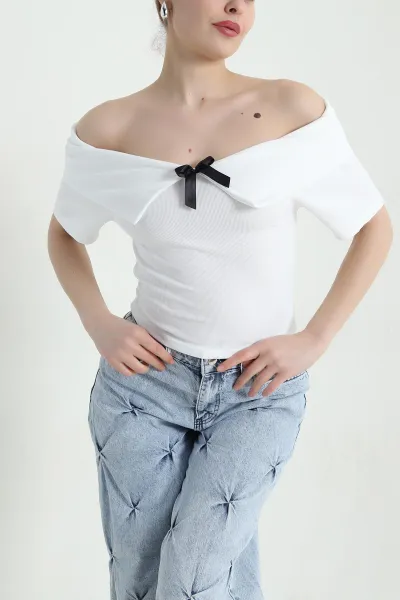 Beyaz Ottoman Kadın Bluz 448808