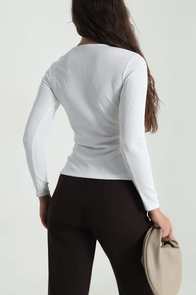 Beyaz Ottoman Kadın Bluz 489075