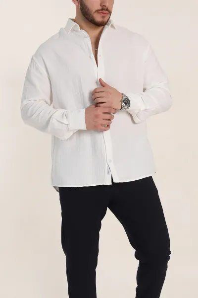 beyaz-oversize-muslin-keten-uzun-kollu-erkek-gomlek-347737