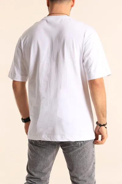 Beyaz Oversize Suprem Basic Erkek Tişört 254697