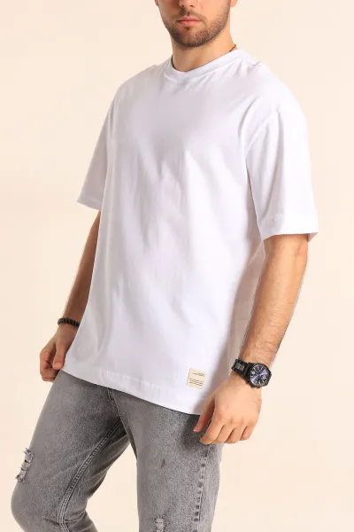 Beyaz Oversize Suprem Basic Erkek Tişört 254697