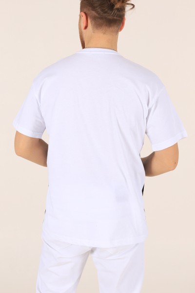 Beyaz Oversize Yazı Baskılı Tişört 171962