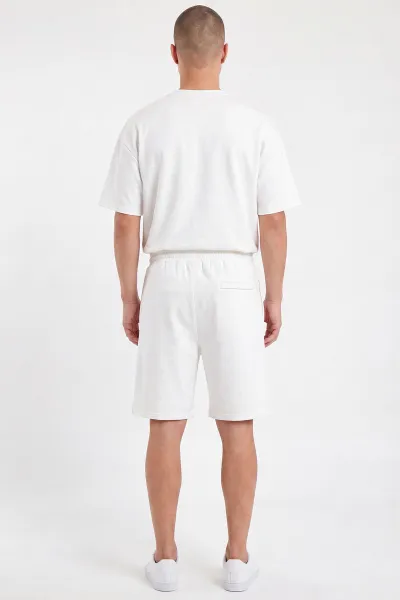 Beyaz Oysho Kumaş Oversize Erkek Şortlu Takım 467618