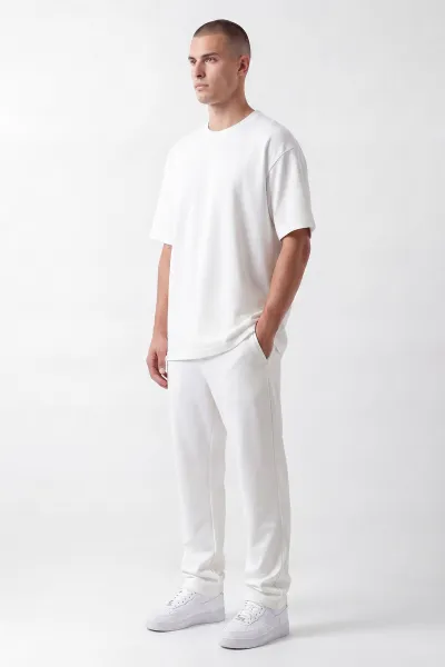 Beyaz Oysho Kumaş Oversize Erkek İkili Takım 454513