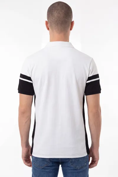 Beyaz Oysho Kumaş Polo Yaka Erkek Tişört 471687