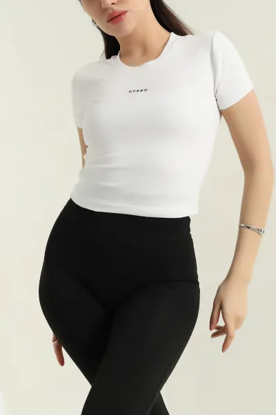 Beyaz Oysho Süprem Kadın Crop 347584