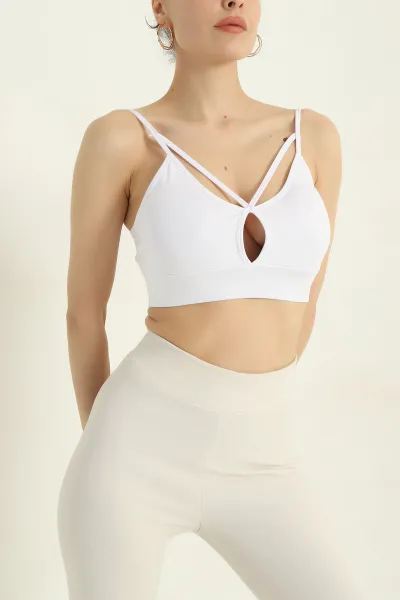 Beyaz  Pedli Likralı Büstiyer   365815