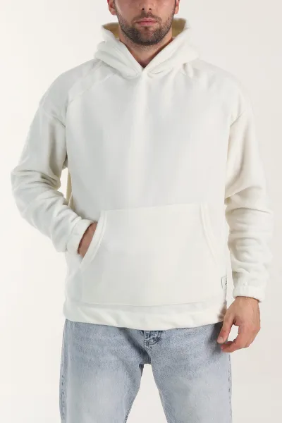 beyaz-polar-kumas-kapusonlu-erkek-sweatshirt-408510